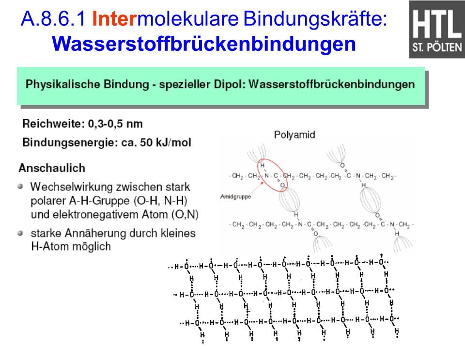 A Intermolekulare Bindungskräfte: Wasserstoffbrückenbindungen