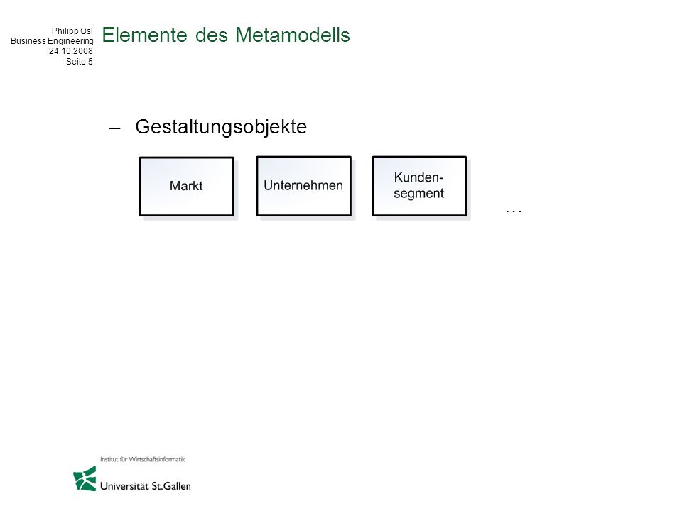 Elemente des Metamodells