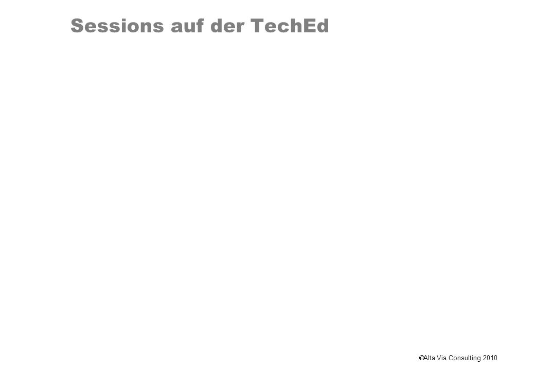 Sessions auf der TechEd
