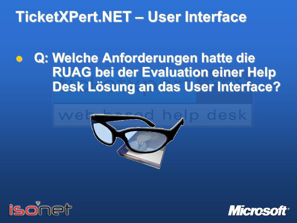 TicketXPert.NET – User Interface