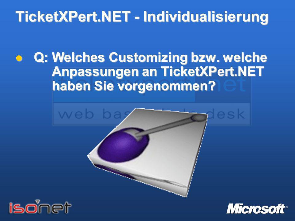 TicketXPert.NET - Individualisierung