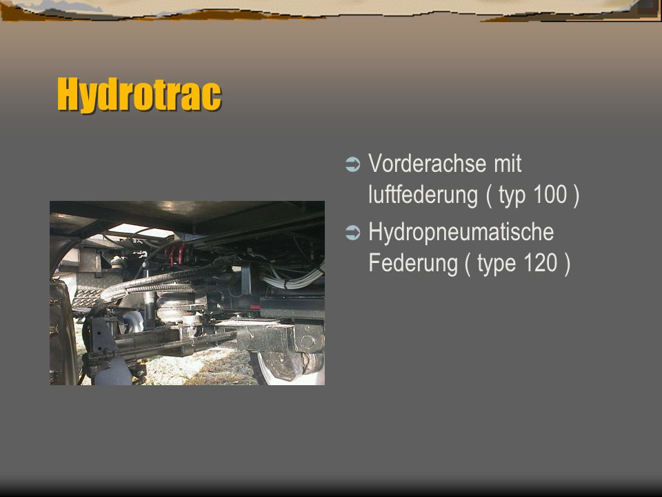 Hydrotrac Vorderachse mit luftfederung ( typ 100 )
