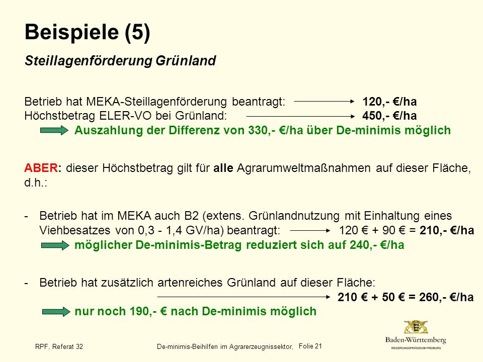 Beispiele (5) Steillagenförderung Grünland