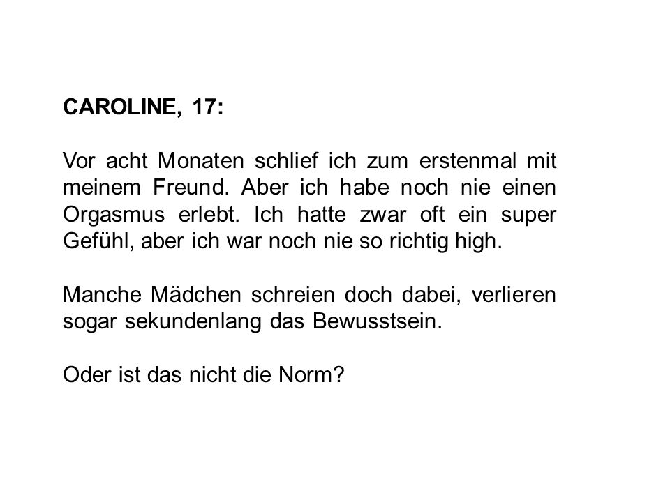 CAROLINE, 17:
