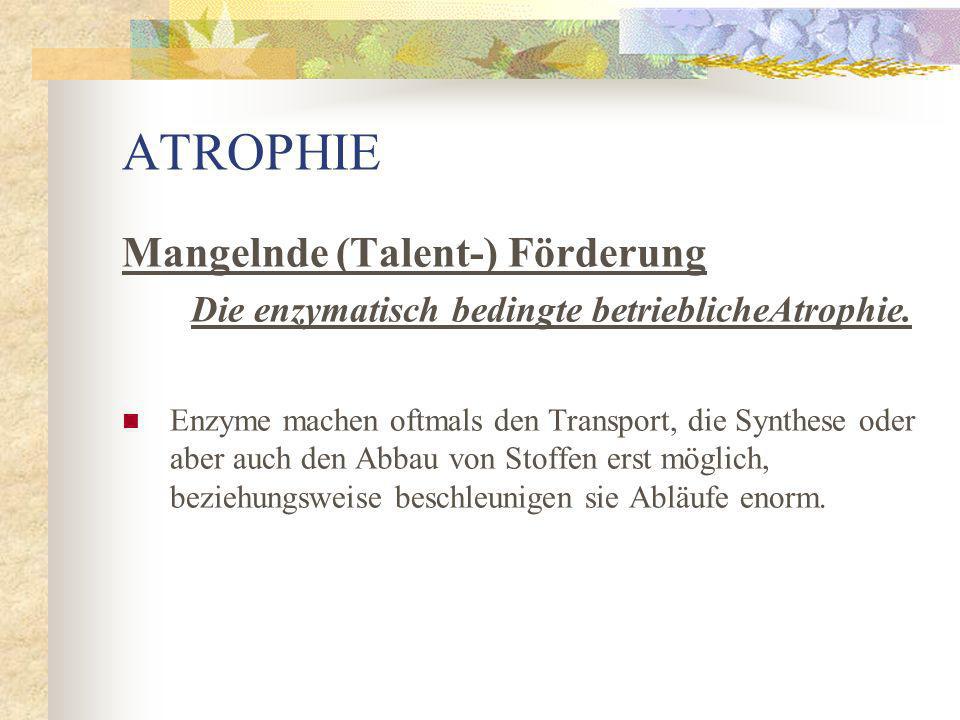 ATROPHIE Mangelnde (Talent-) Förderung