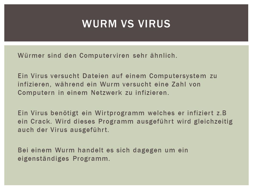 Wurm vs Virus
