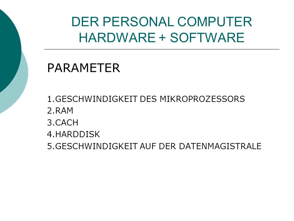 DER PERSONAL COMPUTER HARDWARE + SOFTWARE