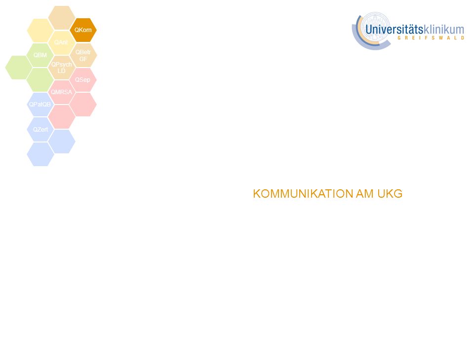 KOMMUNIKATION AM UKG QKom QAnt QBetrGF QBM QPsych LD QSep QMRSA QPatQB