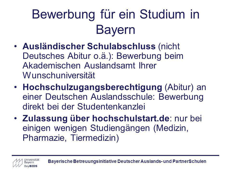 Bewerbung für ein Studium in Bayern
