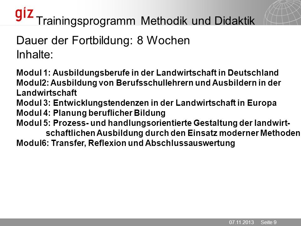 Trainingsprogramm Methodik und Didaktik
