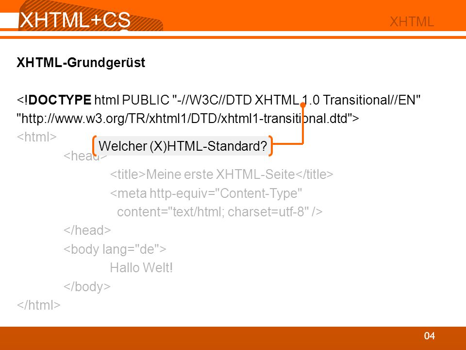 Welcher (X)HTML-Standard