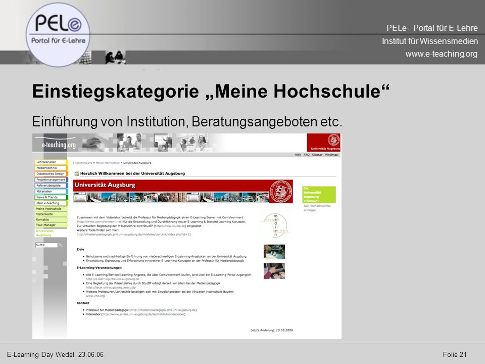 Einstiegskategorie „Meine Hochschule
