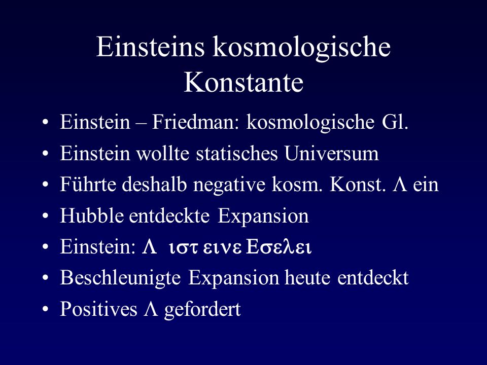 Einsteins kosmologische Konstante