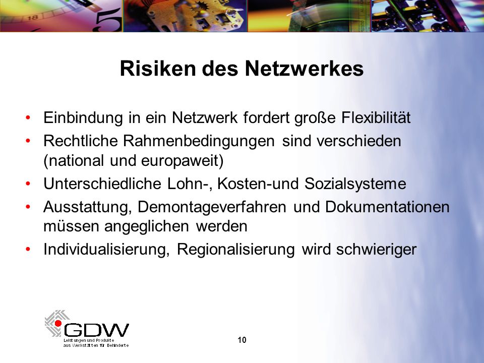 Risiken des Netzwerkes