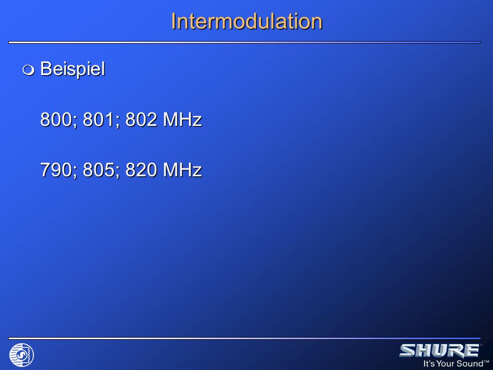 Intermodulation Beispiel 800; 801; 802 MHz 790; 805; 820 MHz