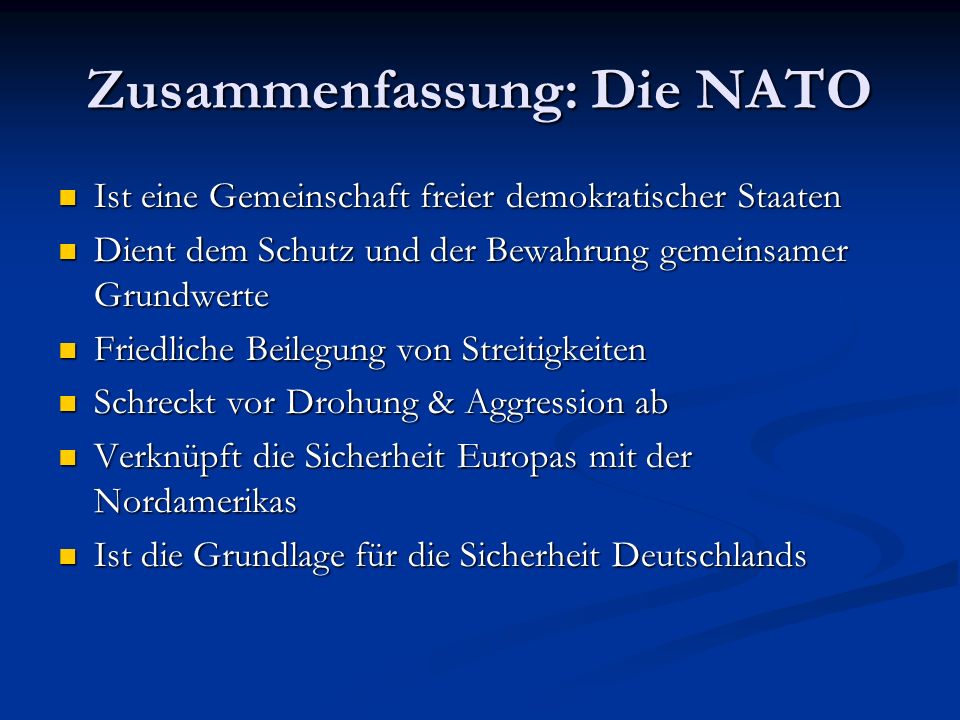 Zusammenfassung: Die NATO