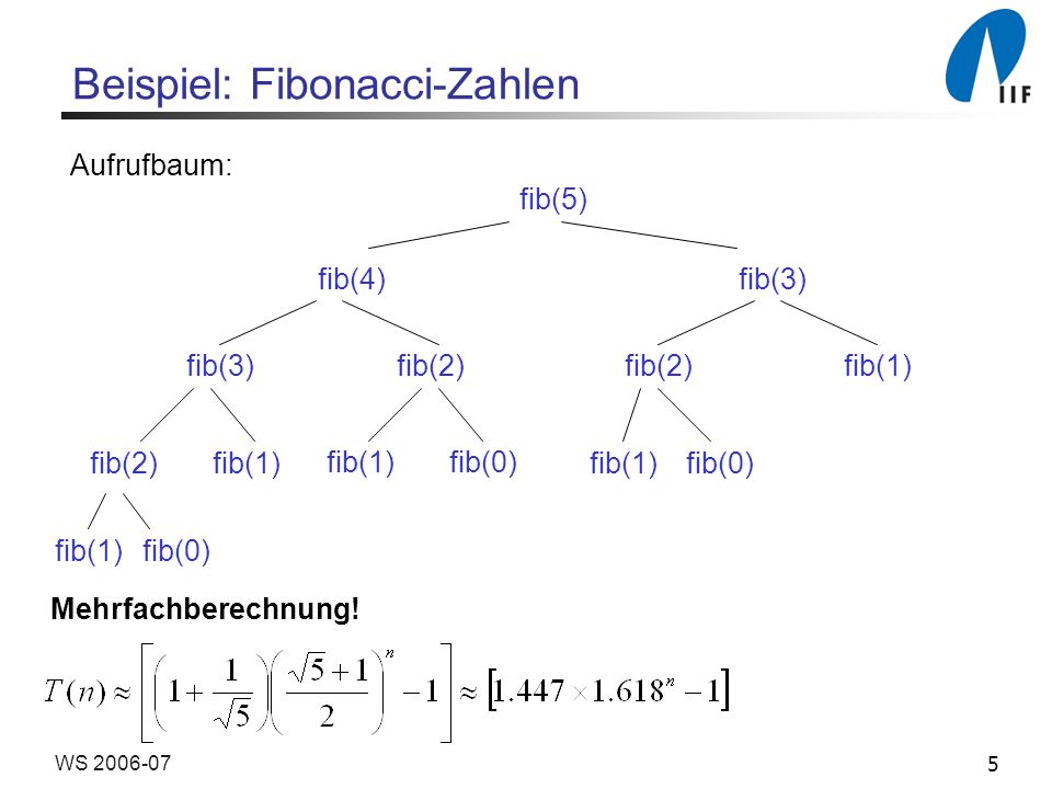 Beispiel: Fibonacci-Zahlen