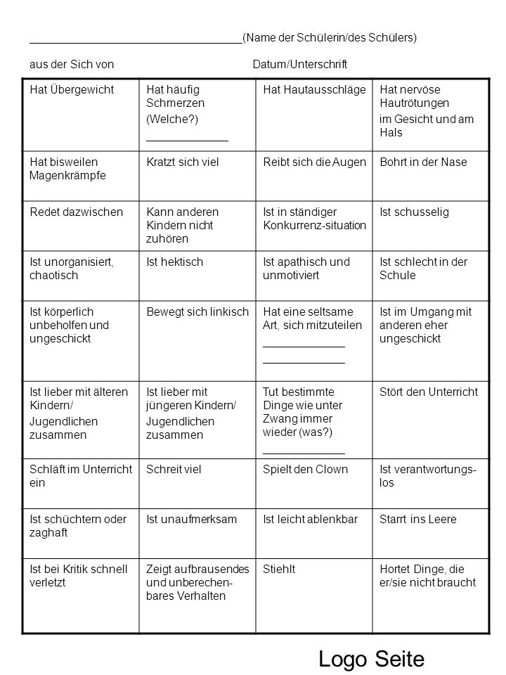 __________________________________(Name der Schülerin/des Schülers) aus der Sich von Datum/Unterschrift