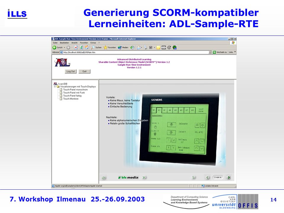 Generierung SCORM-kompatibler Lerneinheiten: ADL-Sample-RTE