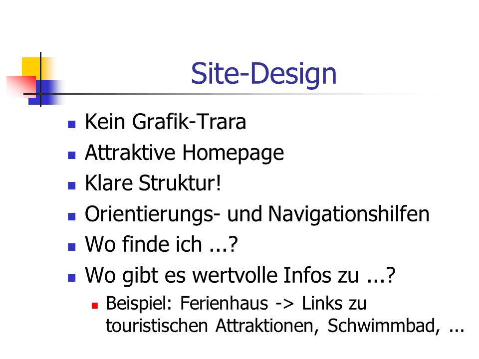 Site-Design Kein Grafik-Trara Attraktive Homepage Klare Struktur!