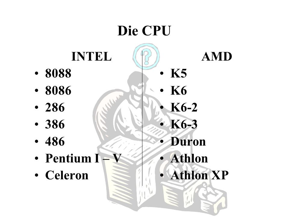 Die CPU INTEL Pentium I – V Celeron AMD K5 K6
