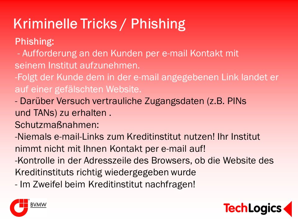 Kriminelle Tricks / Phishing