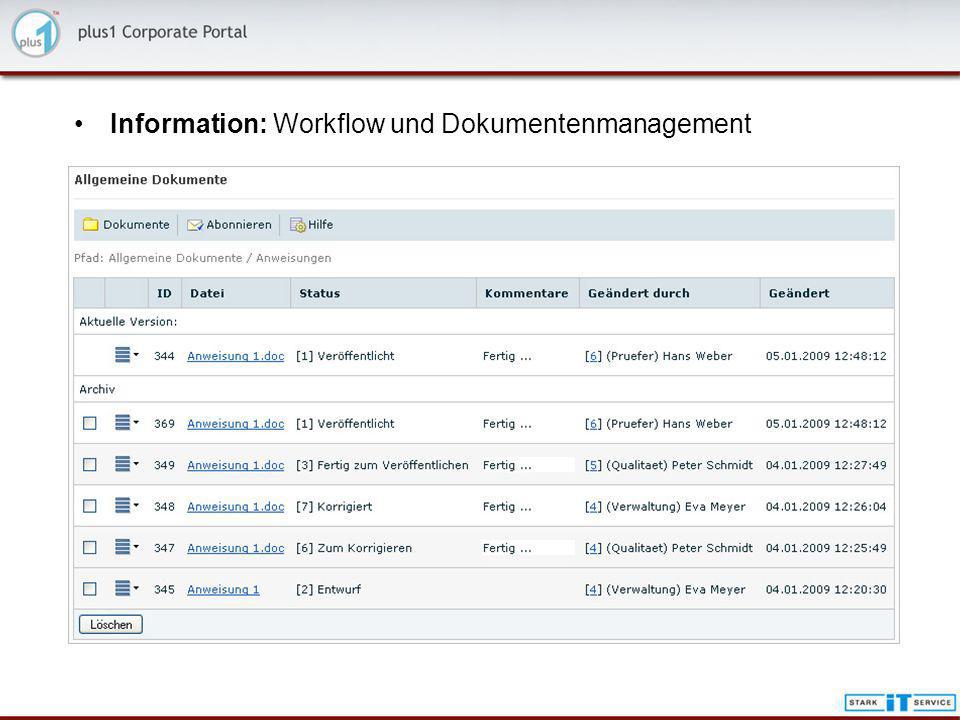 Information: Workflow und Dokumentenmanagement
