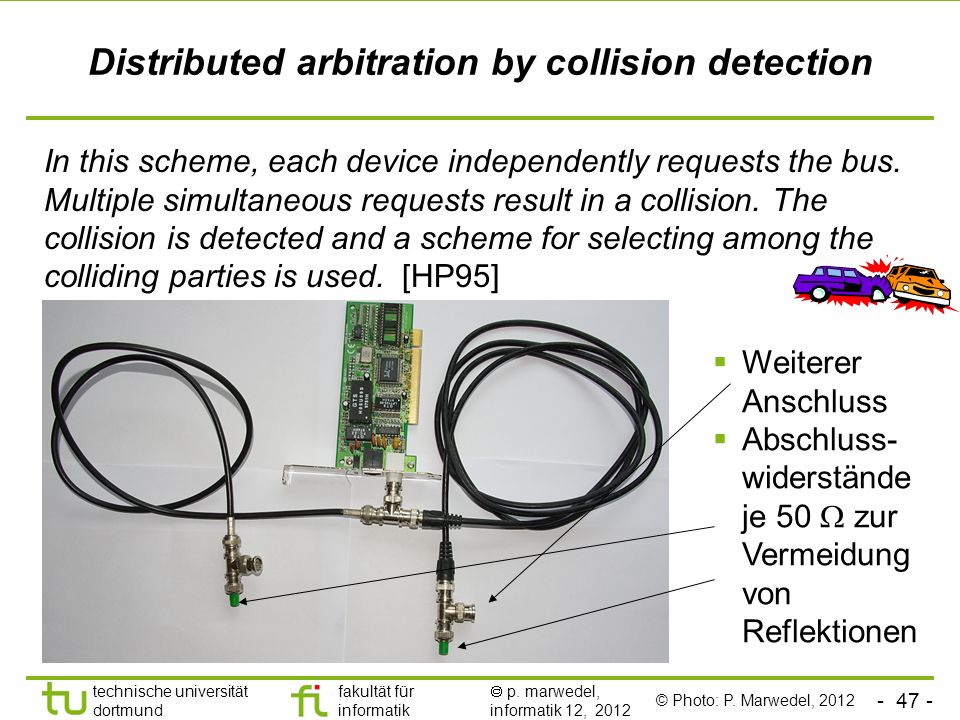 Distributed arbitration by collision detection