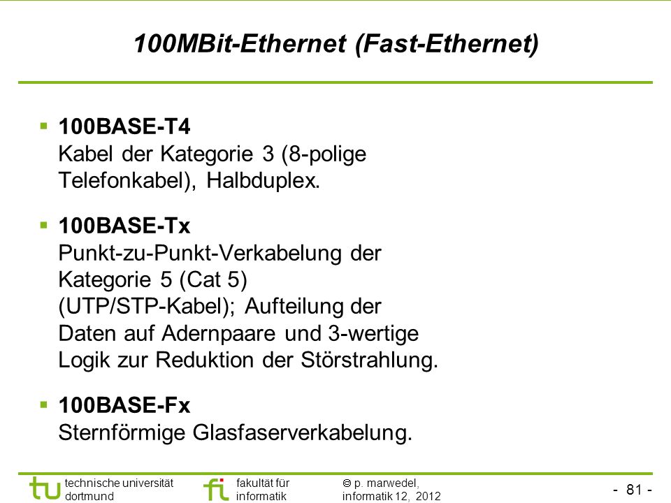 100MBit-Ethernet (Fast-Ethernet)