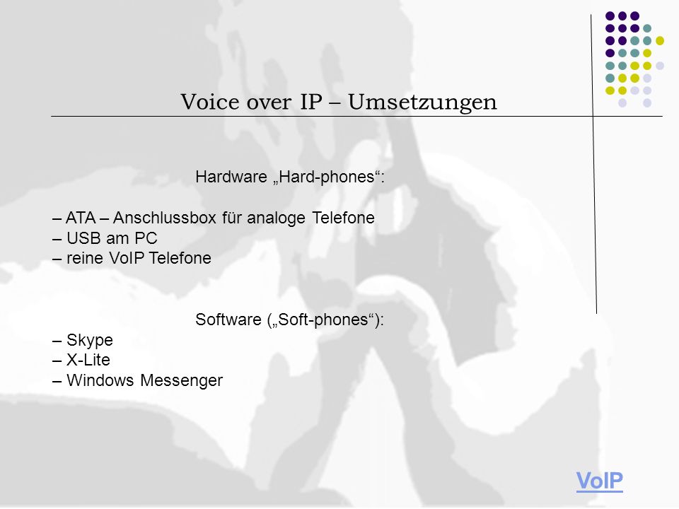 Voice over IP – Umsetzungen