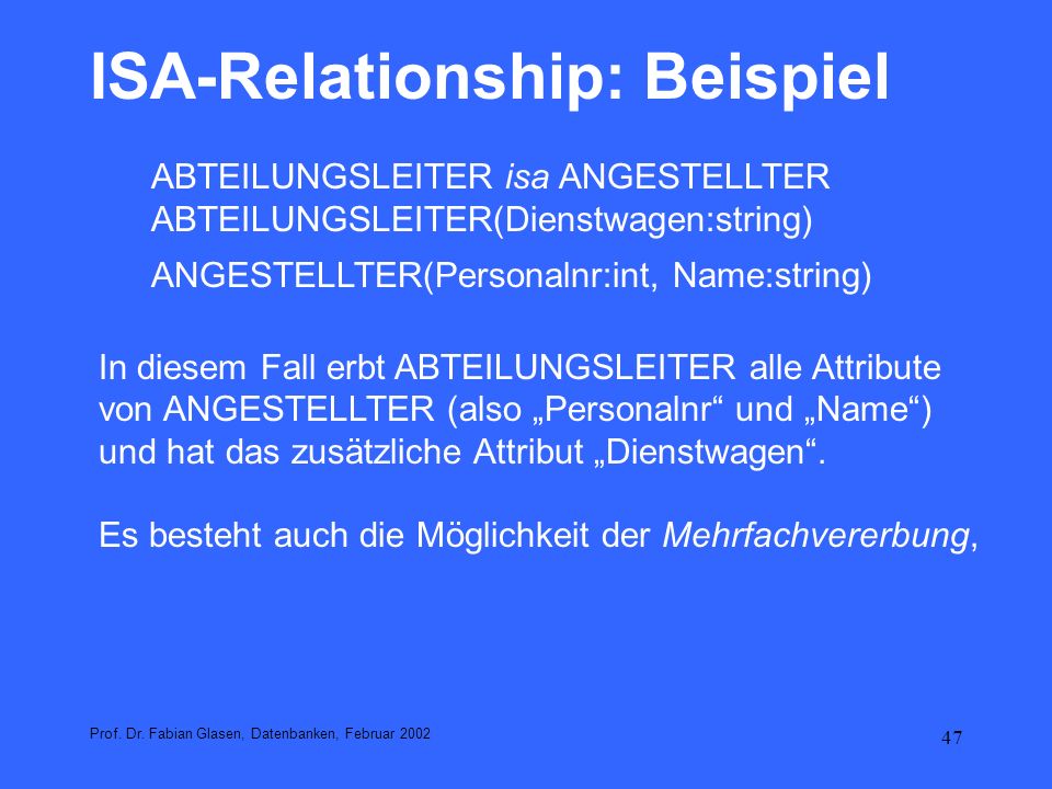 ISA-Relationship: Beispiel