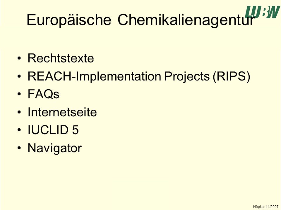 Europäische Chemikalienagentur