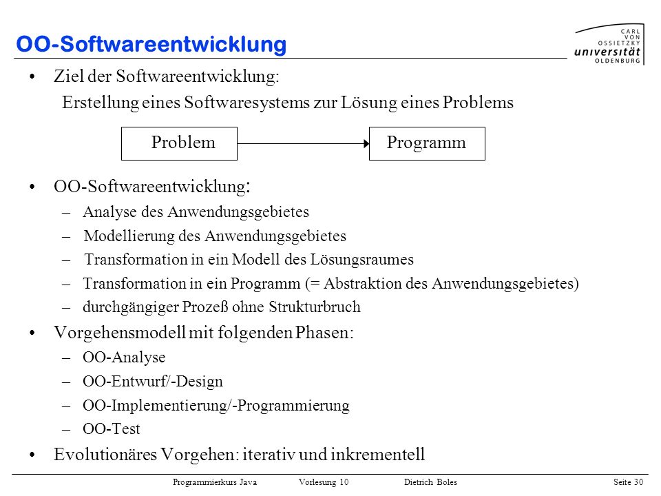 OO-Softwareentwicklung