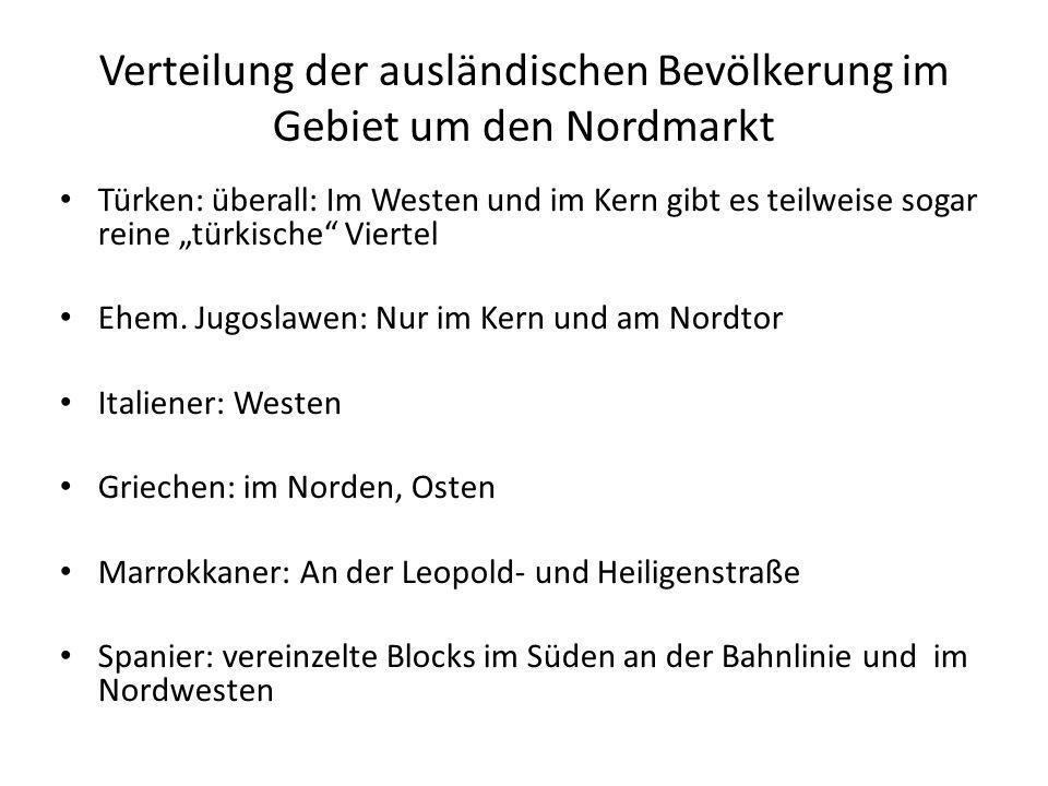 Verteilung der ausländischen Bevölkerung im Gebiet um den Nordmarkt