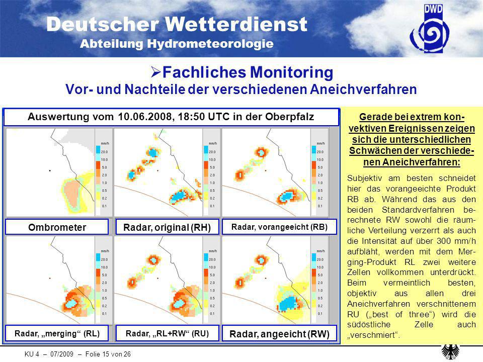 Fachliches Monitoring Vor- und Nachteile der verschiedenen Aneichverfahren