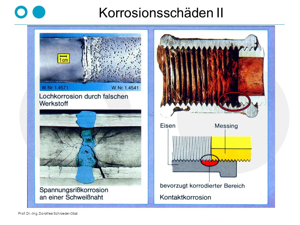 Korrosionsschäden II Prof. Dr.-Ing. Dorothee Schroeder-Obst