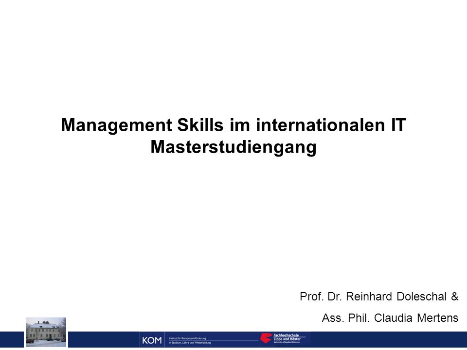 Management Skills im internationalen IT Masterstudiengang
