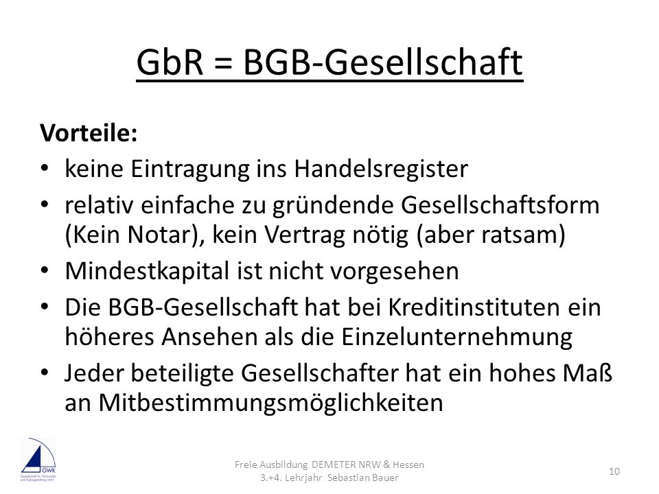 GbR = BGB-Gesellschaft