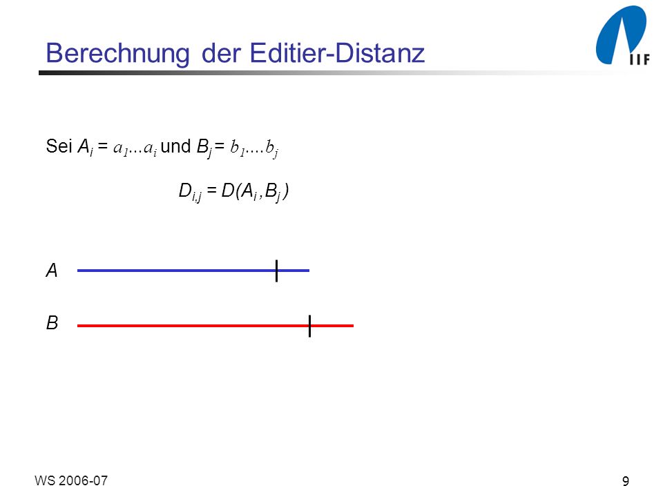 Berechnung der Editier-Distanz