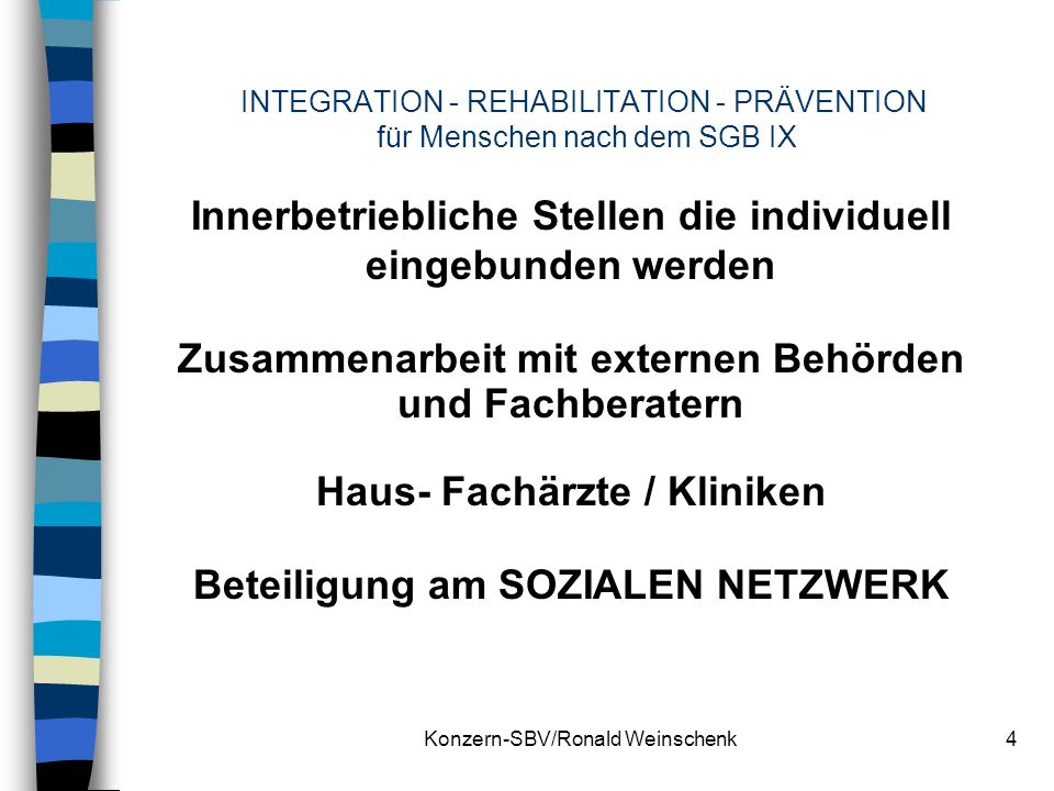 INTEGRATION - REHABILITATION - PRÄVENTION für Menschen nach dem SGB IX