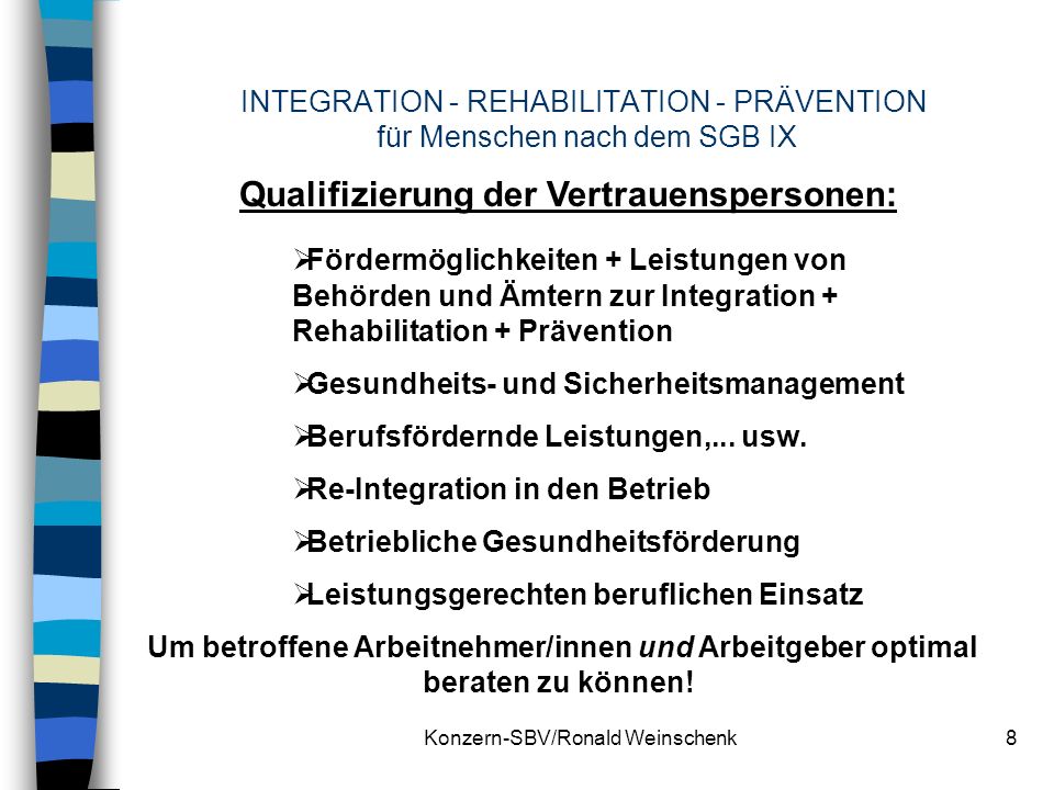 INTEGRATION - REHABILITATION - PRÄVENTION für Menschen nach dem SGB IX