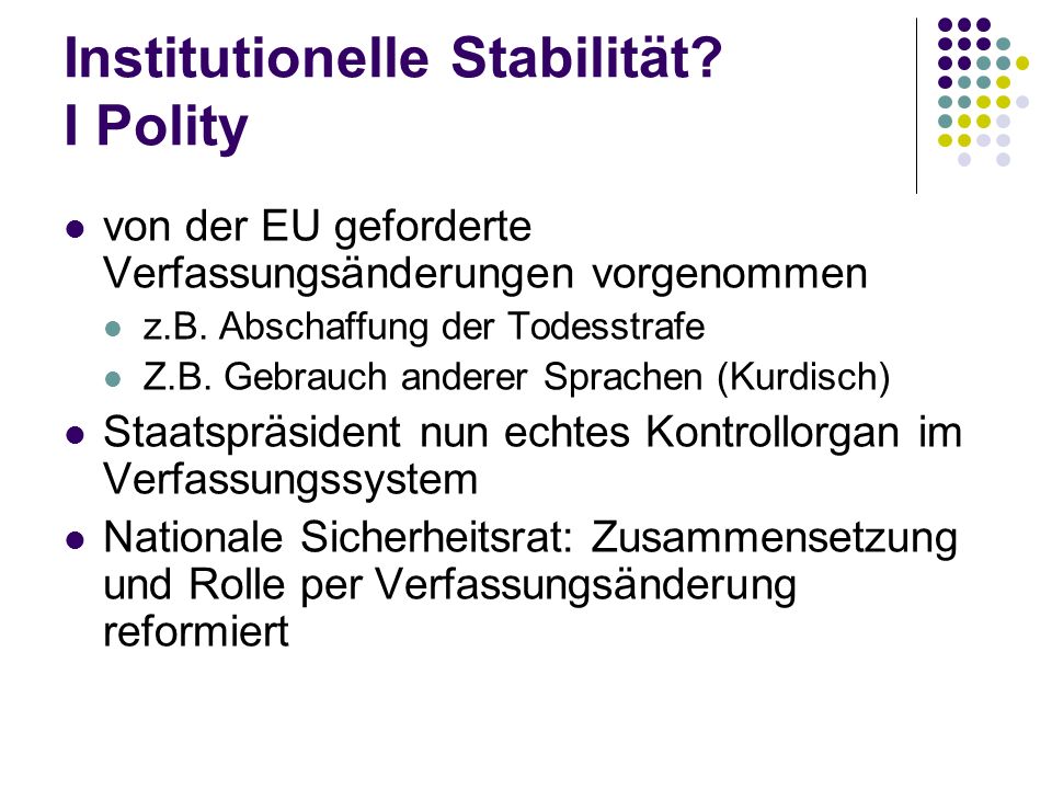Institutionelle Stabilität I Polity