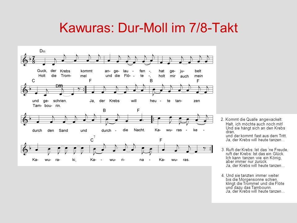 Kawuras: Dur-Moll im 7/8-Takt