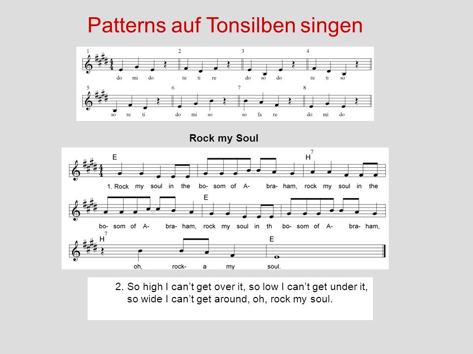 Patterns auf Tonsilben singen