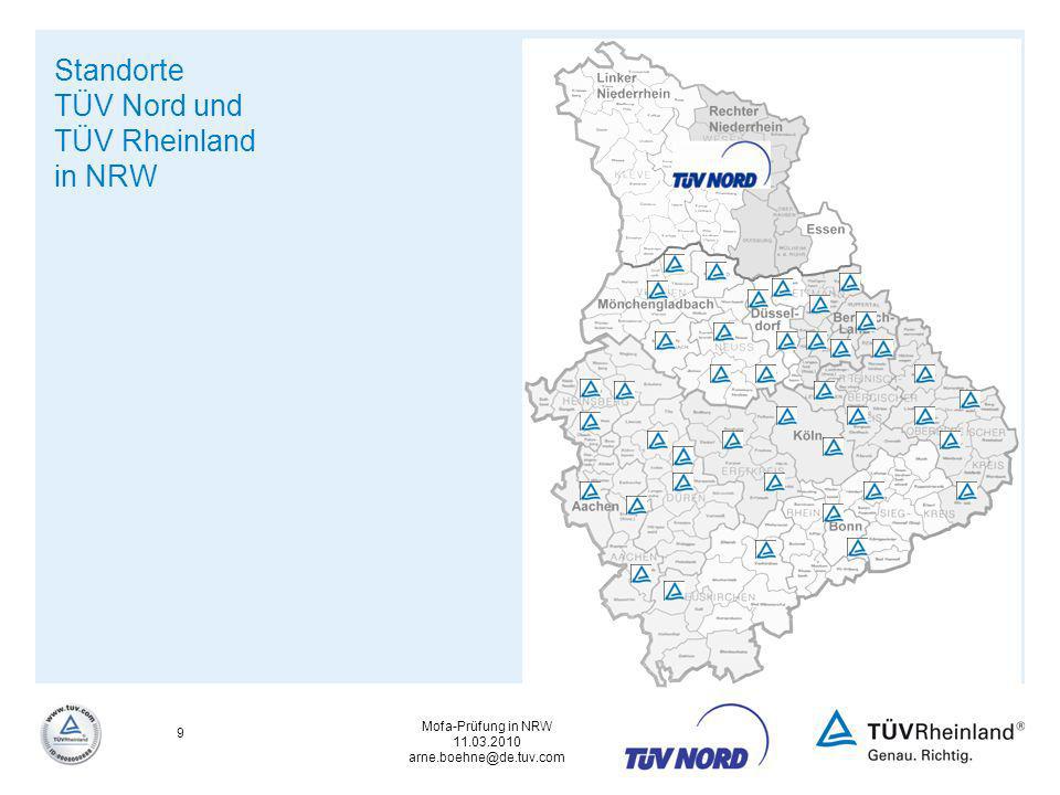 Standorte TÜV Nord und TÜV Rheinland in NRW