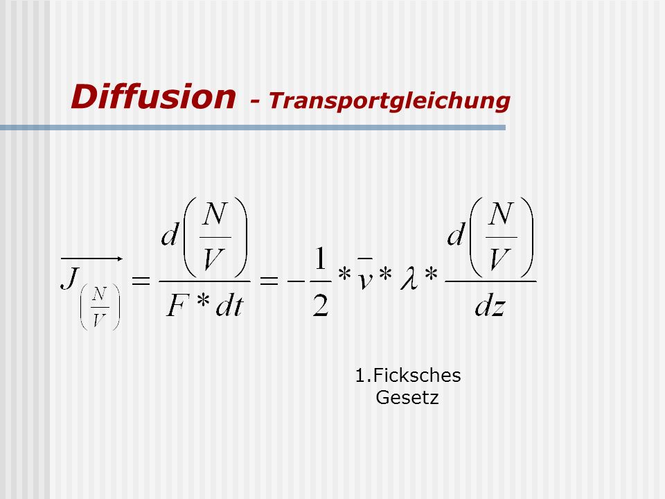 Diffusion - Transportgleichung