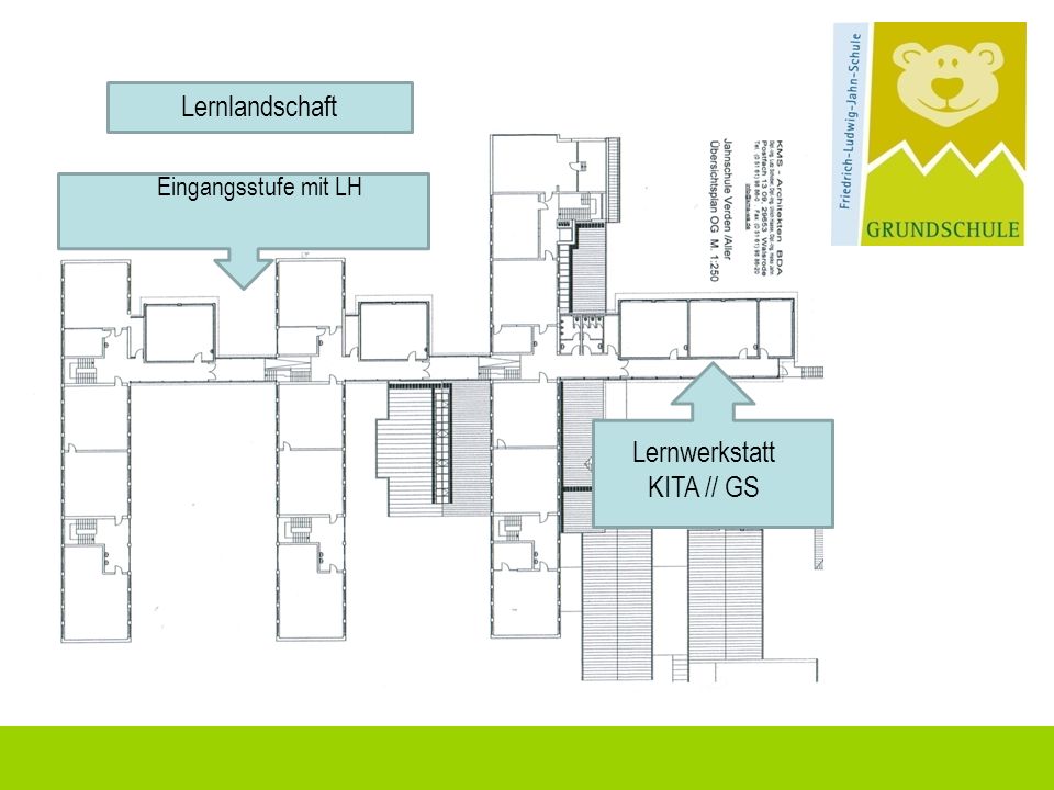 Lernlandschaft Eingangsstufe mit LH Lernwerkstatt KITA // GS