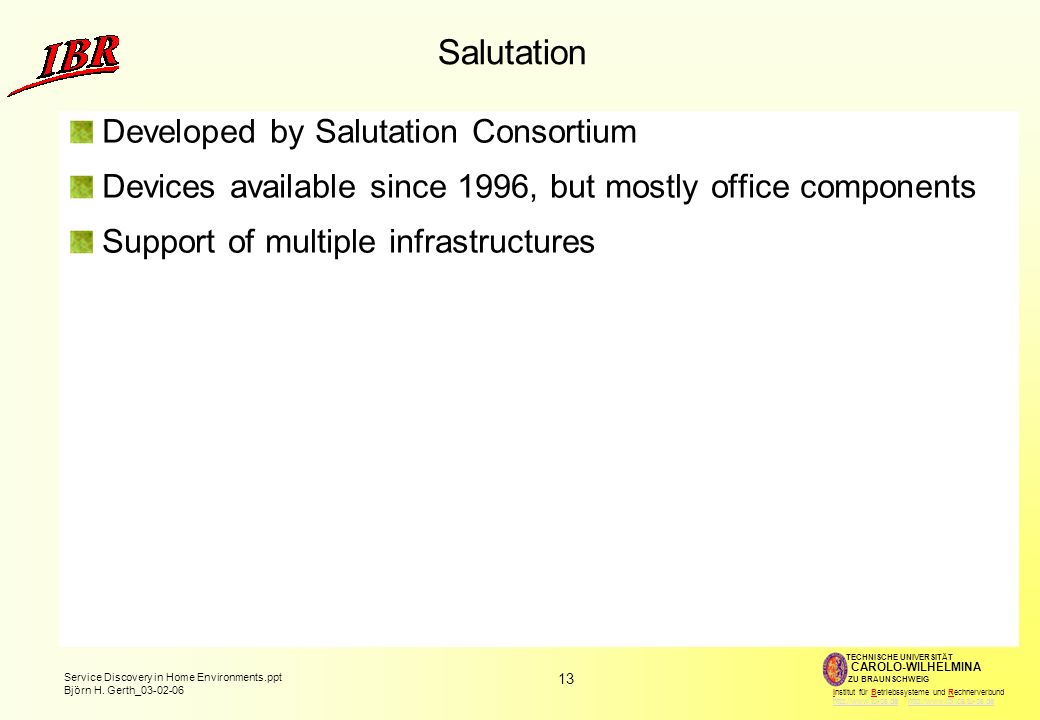 Salutation Developed by Salutation Consortium