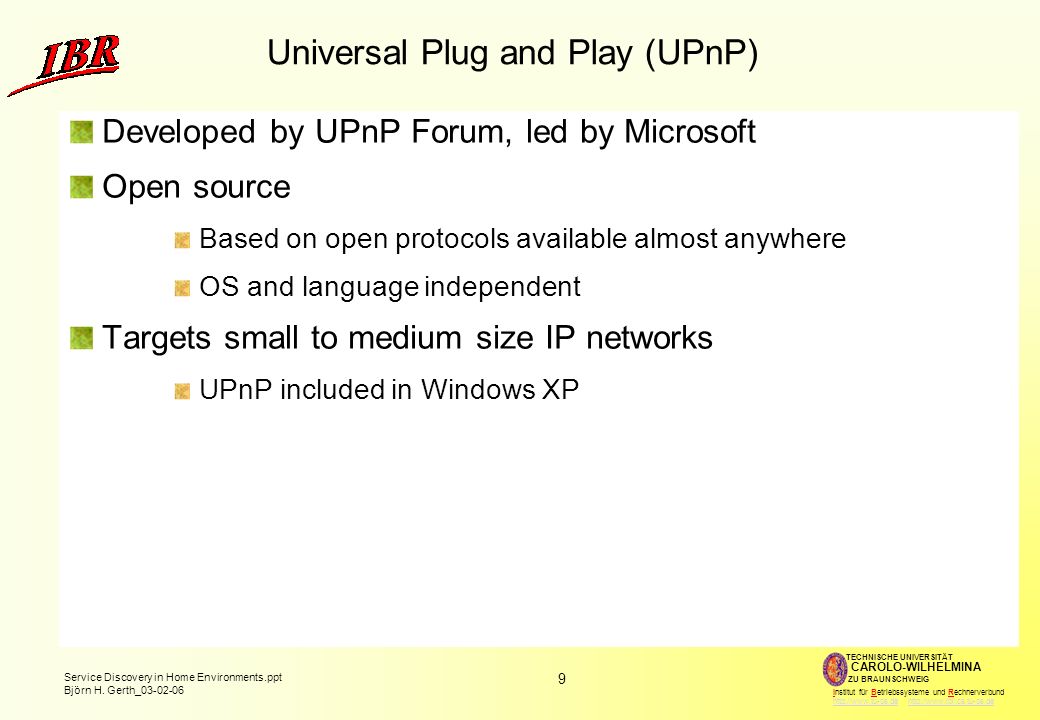 Universal Plug and Play (UPnP)