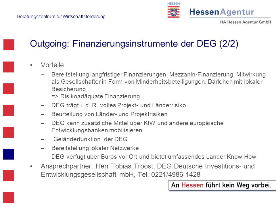 Outgoing: Finanzierungsinstrumente der DEG (2/2)
